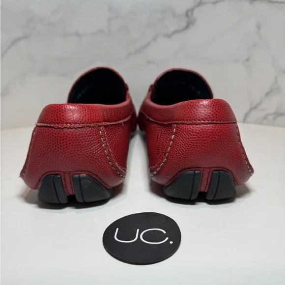 Ferragamo Parigi Loafers. Red. Pebble Calf Leather. Size 9.5. - Picture 6 of 7